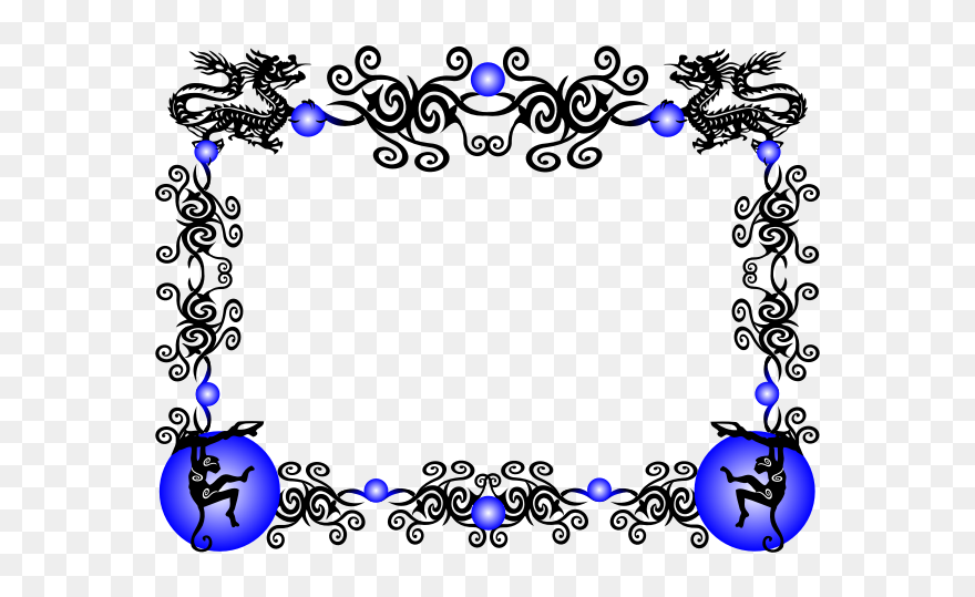 Chinese New Year Border Monkey - Chinese New Year Border Rat Clipart