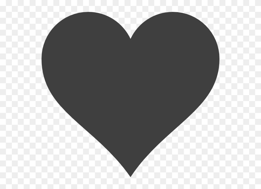 Heart Silhouette Clip Art - Heart Shape Heart Clipart Black And White - Png Download
