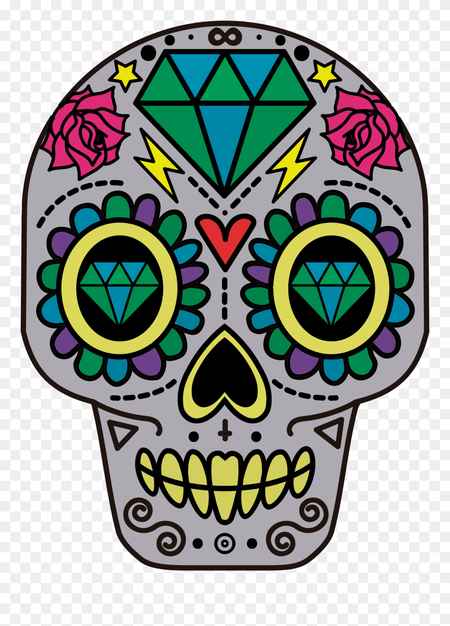 Sugar Skull Clipart Transparent Background - Candy Skulls Clip Art - Png Download