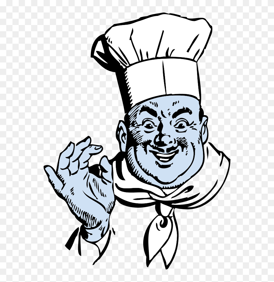 Italian Cuisine Chef Pizza Clip Art - Black And White Cook Clipart Png Transparent Png