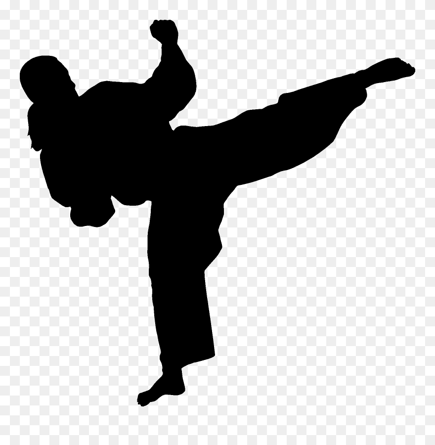 Martial Arts Karate Silhouette Wall Decal Combat - Stencil Karate Clipart