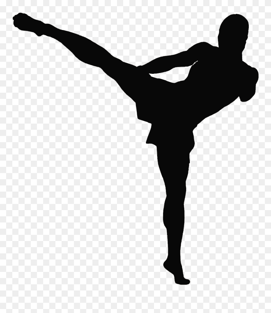 Transparent Karate Silhouette Png - Mixed Martial Arts Silhouette Clipart