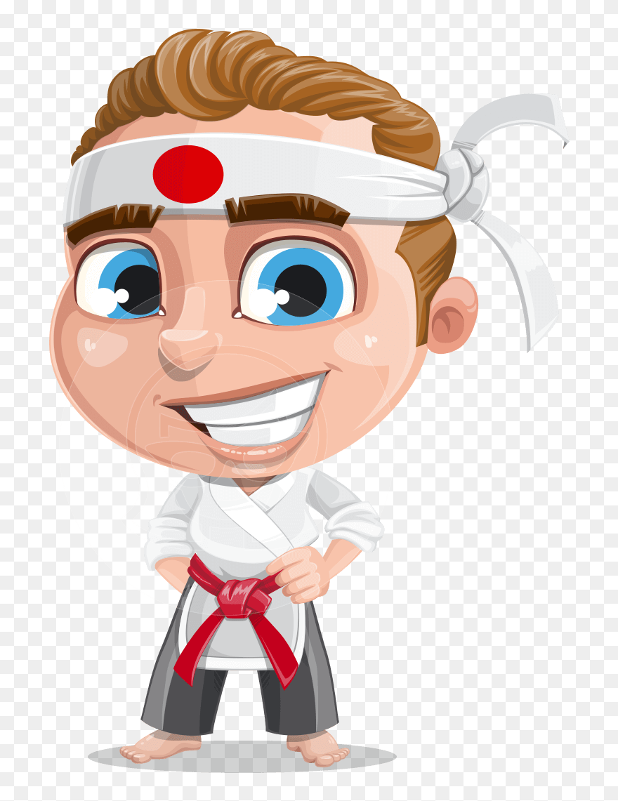 Combo The Little Karate Boy - Cartoon Boy Karate Clipart
