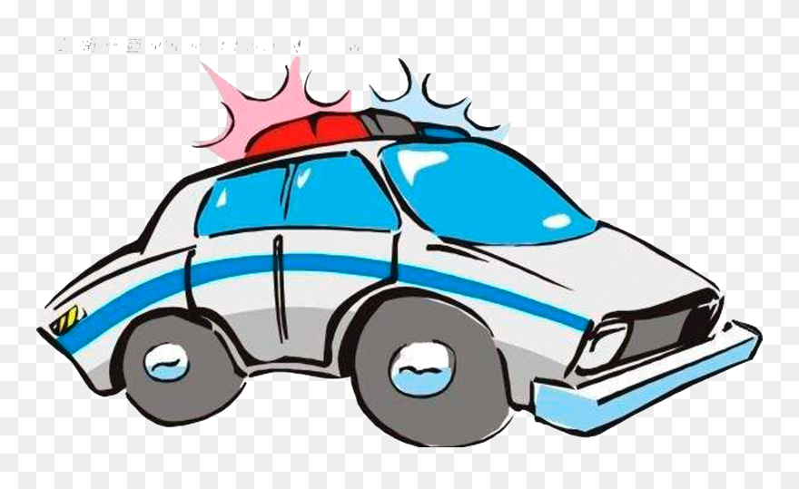 Police Car Cartoon - Light Car Cartoon Clipart