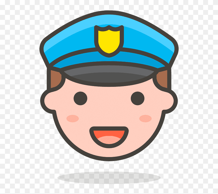 Man Police Officer Emoji Clipart - Police Officer Face Clipart - Png Download