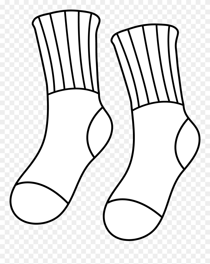 Socks Clipart Black And White - Png Download