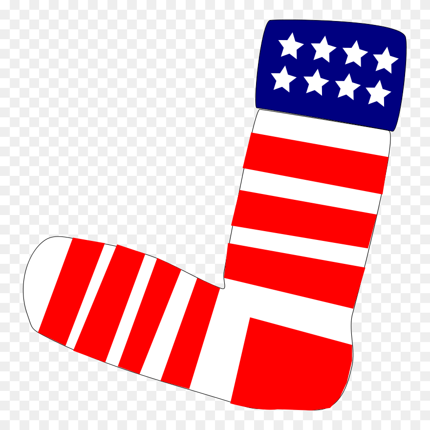 Patriotic Us Sock - United States Clipart