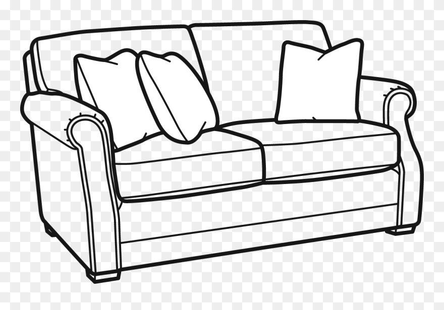 Coburn Fabric Loveseat Without Nailhead Trim - Sofa Black And White Clipart