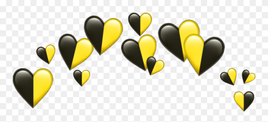 #freetoedit #freetoedit #hearts #heart #crown #tiara - Black And Yellow Heart Crown Clipart