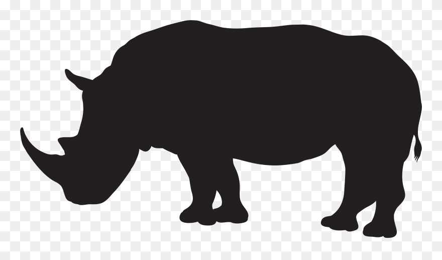 Rhinoceros Silhouette Clip Art - Rhino Silhouette Clipart - Png Download