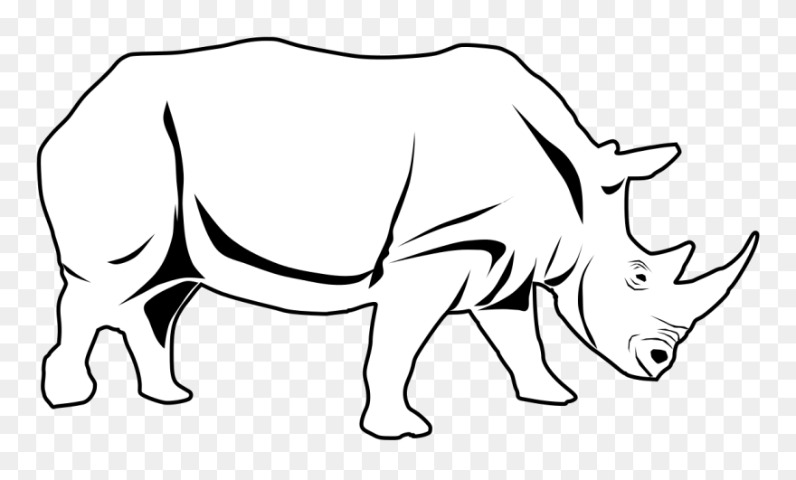 File - Rhino - Svg - Rhinoceros Clipart Black And White - Png Download