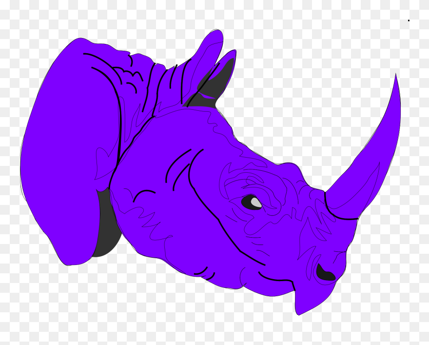 Purple Rhino Clipart - Png Download