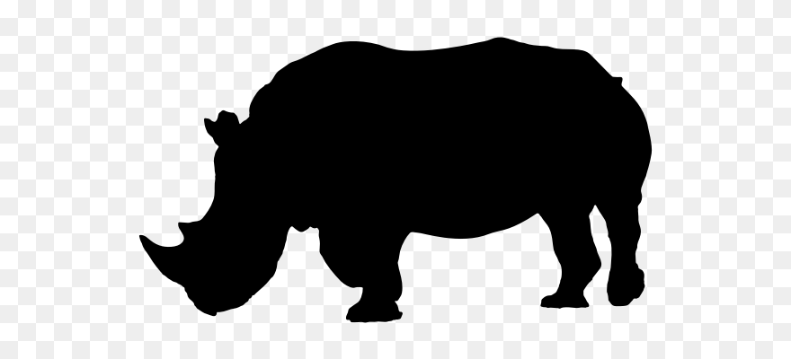 Black Silhouette Rhino Clipart