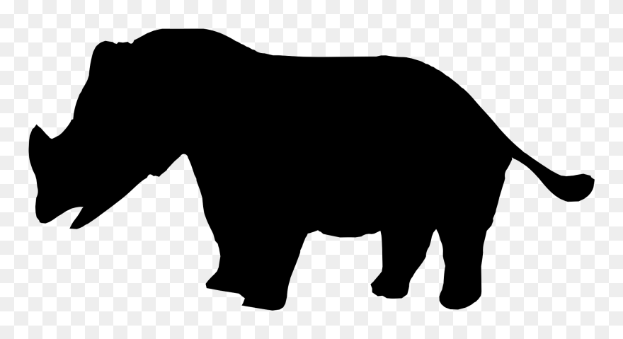 Rhinoceros Elephant Silhouette Clip Art - Rhinoceros - Png Download