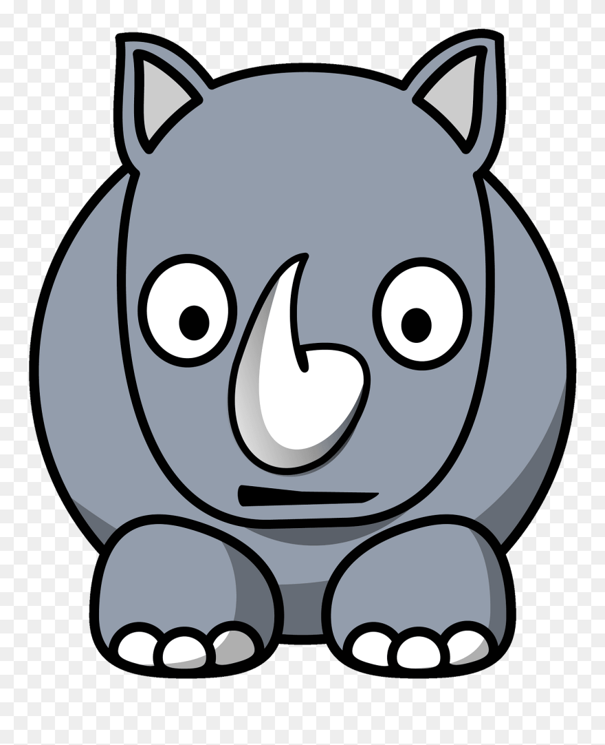 Cartoon Rhino Clipart - Png Download
