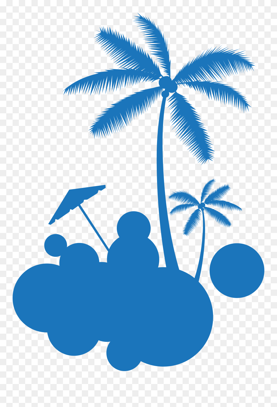 Blue Coconut Tree Little Euclidean Vector Fresh Clipart - Coconut - Png Download
