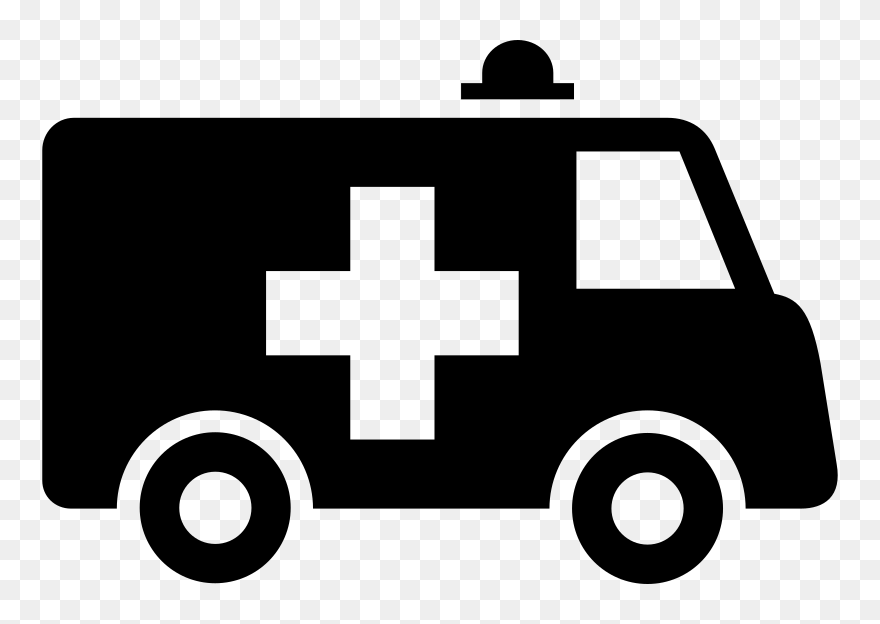 Ambulance Clipart Black And White - Png Download