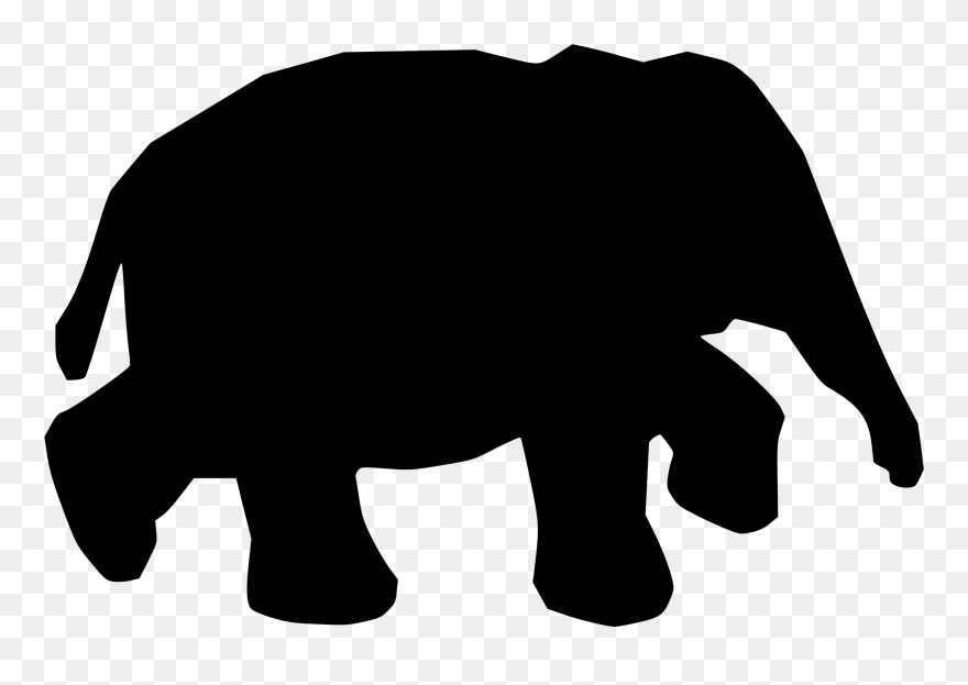 Clip Art Rhinoceros Silhouette Indian Elephant Drawing - Indian Elephant - Png Download