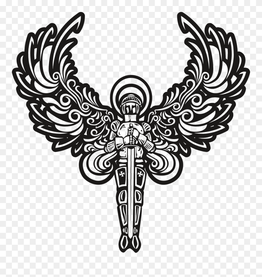 Angel Wings And Halo Drawing Clipart
