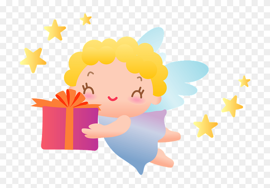 Angel Gift Clipart - イラスト 無料 天使 - Png Download