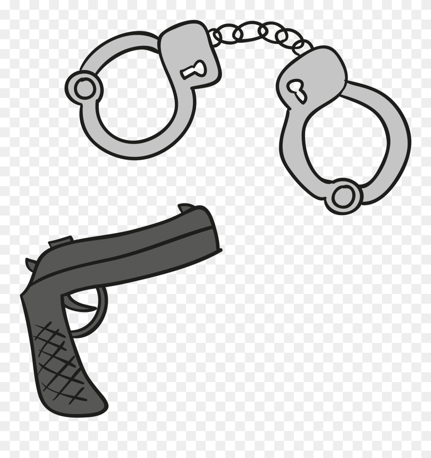 Vector Handcuffs And Gun Png Download - 8th Amendment Drawing Easy Clipart