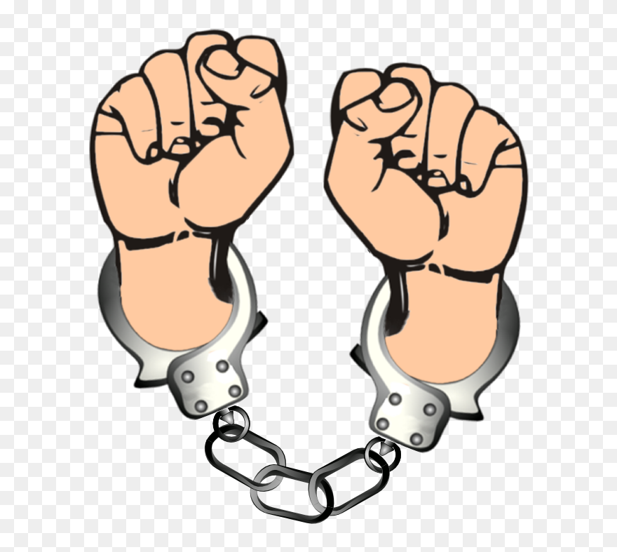 Handcuffs Clipart - Handcuffs With Hands Clipart - Png Download