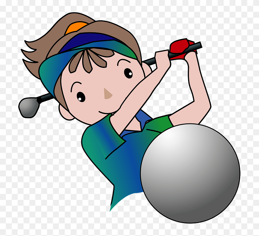 Golf Player Sports Clipart - Cartoon - Png Download