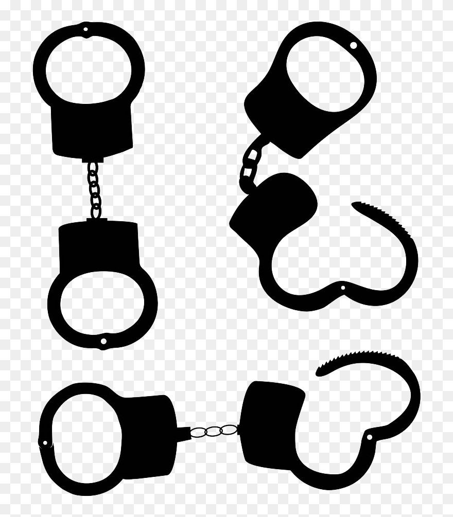 Silhouette Handcuffs Clip Art - Open Handcuffs Silhouette - Png Download