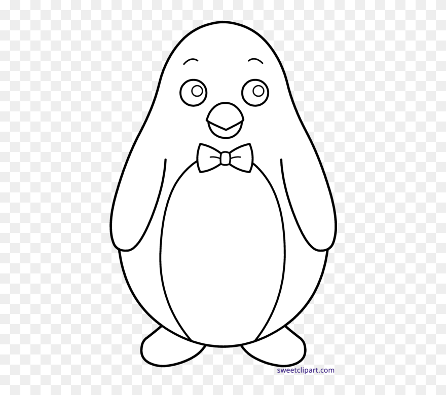 Bow Tie Clipart Penguin - Easy Penguin Coloring Pages - Png Download