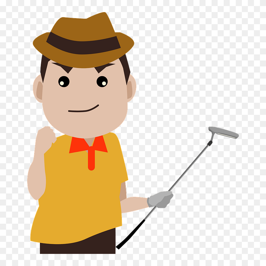 Golf Player Sports Clipart - ゴルフ ガッツ ポーズ イラスト - Png Download
