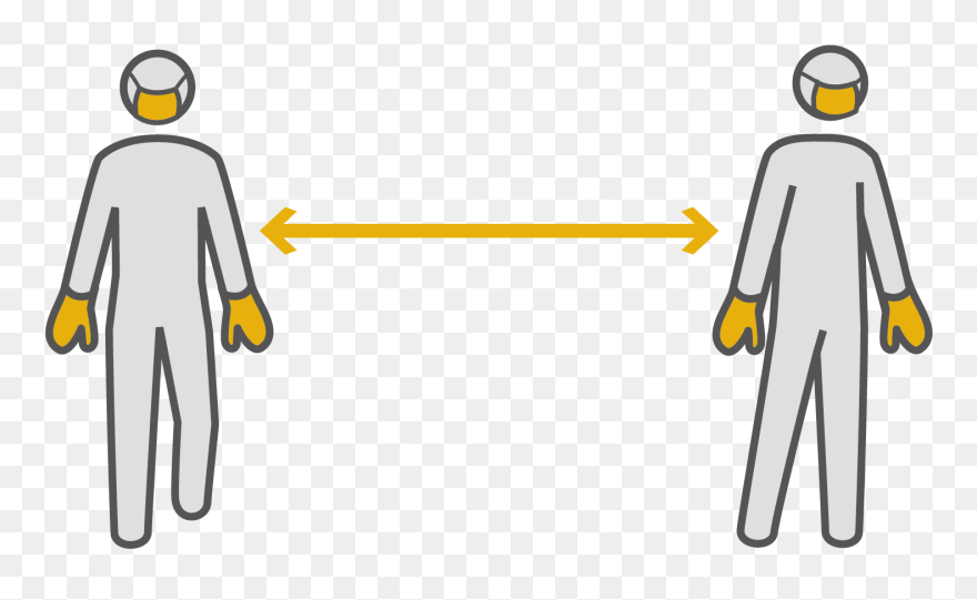 Wear Mask And Gloves Cartoon Clipart