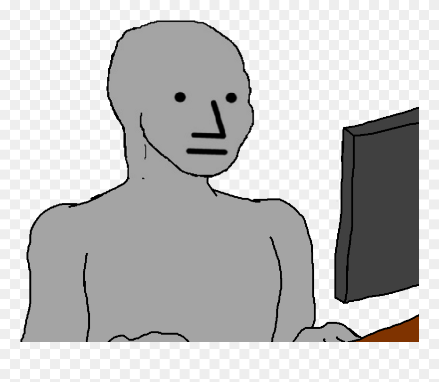 Transparent Fuzzy Handcuffs Clip Art - Npc Wojak Png