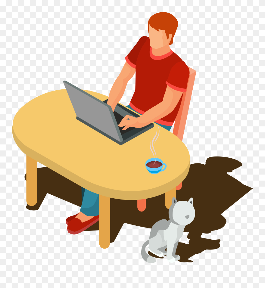 Working Guy On Computer Clipart