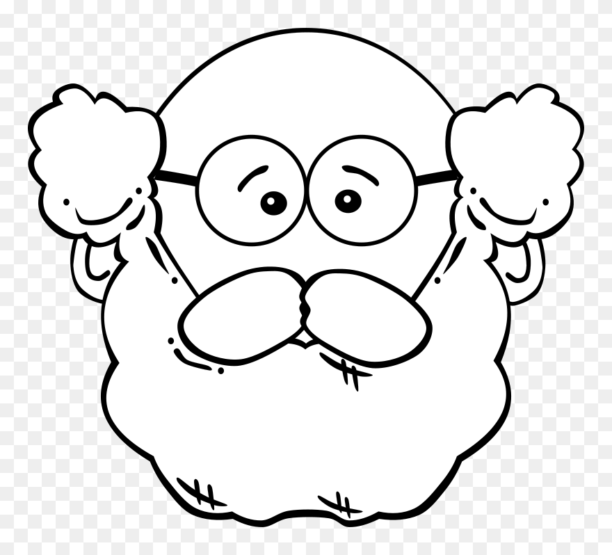 Grandmother Clipart Transparent Download Black And - Grandfather Face Clipart Black And White - Png Download