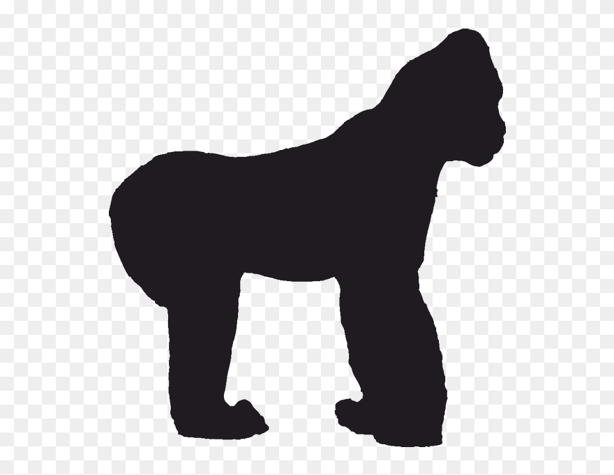 Gorilla Silhouette Clip Art Vector Graphics Image - Gorillas - Png Download