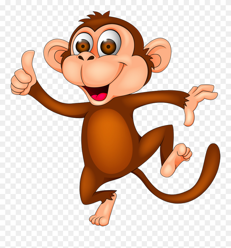 Transparent Monkey Clipart - Monkey Cartoon - Png Download