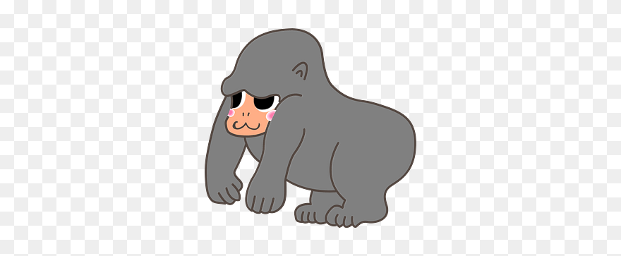 Gorilla Animal Clipart - ゴリラ イラスト 版権 フリー - Png Download