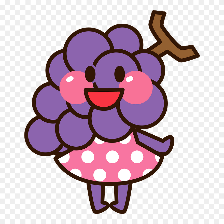 Grape Character Clipart - 著作 権 フリー 画像 キャラ - Png Download