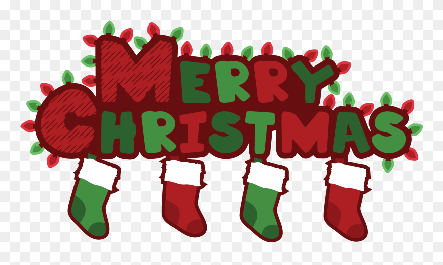 Christmas Merry Christmas Text Sock Clipart Png - Christmas Clipart Merry Christmas Transparent Png