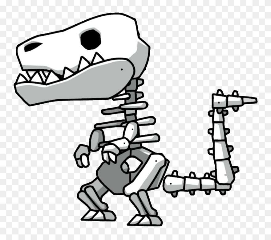 Trex Clipart Skeleton - Easy Dinosaur Skeleton Drawing - Png Download