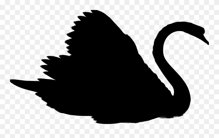 Duck Swans Goose Clip Art Silhouette - Transparent Swan Silhouette - Png Download