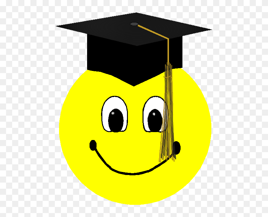Graduation Smiley Face Clip Art - Graduation Cap With Smiley - Png Download