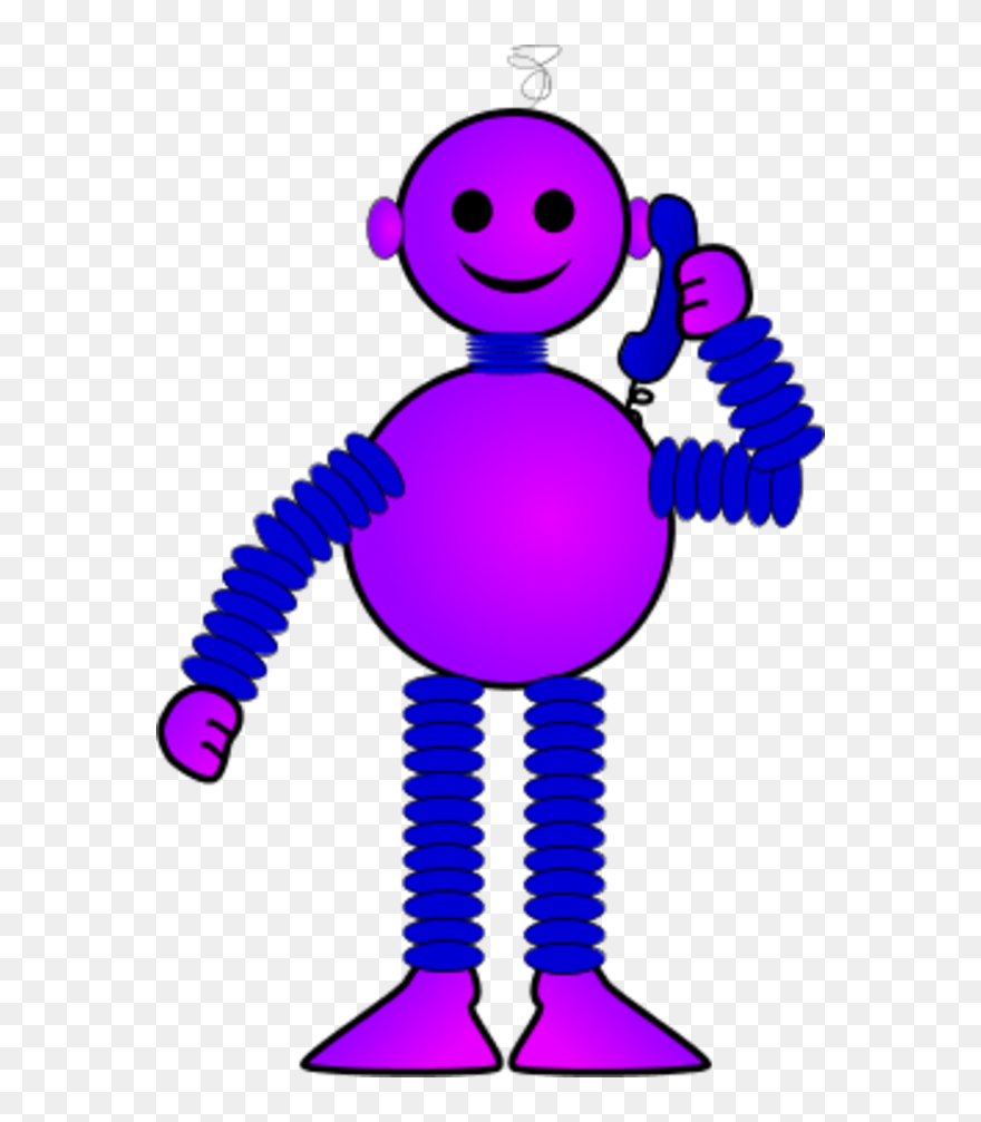 Robot Talking On Telephone - Tongue Twisters Funny Jokes Clipart
