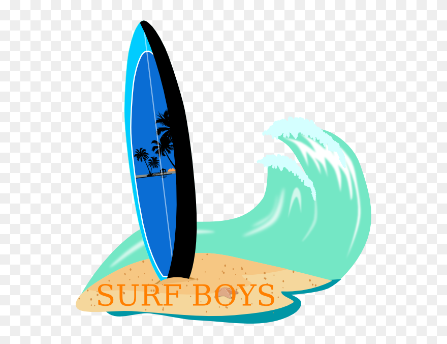 Clip Art At Clker - Wave Clipart Surfboard - Png Download
