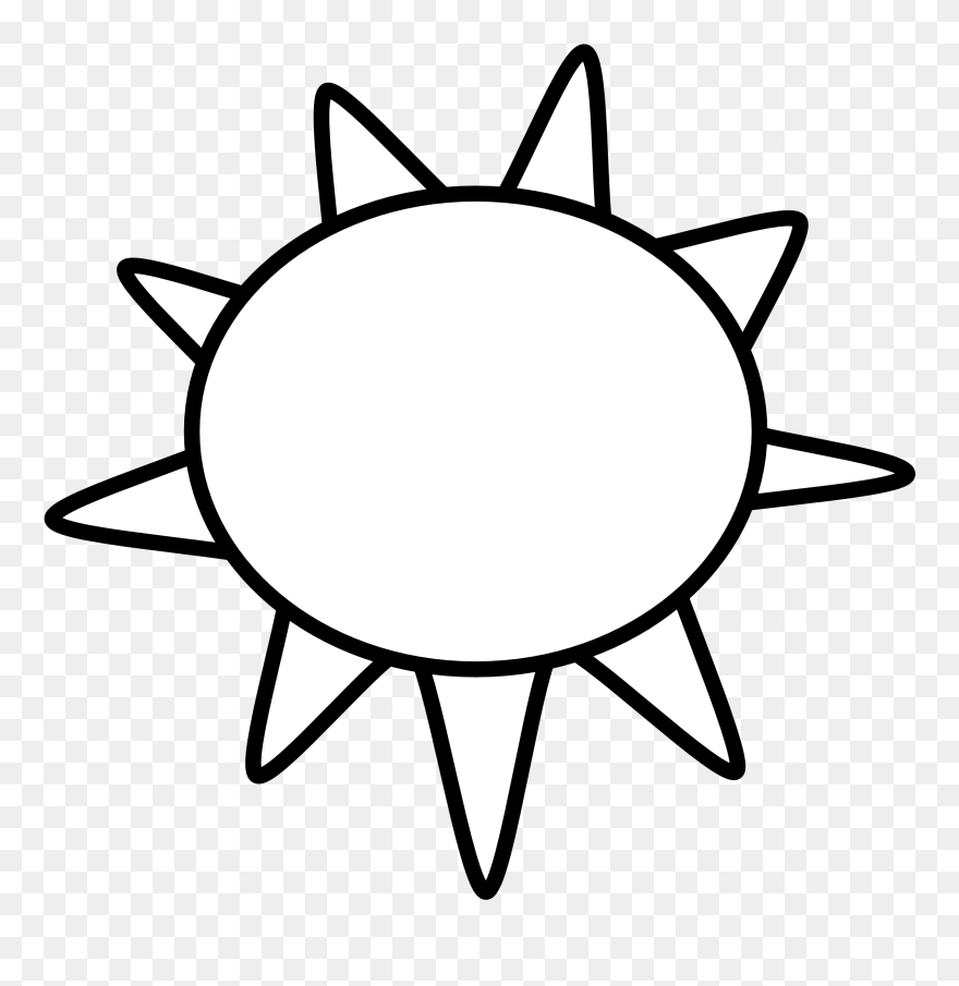 Clip Art Black And White Sun - Png Download