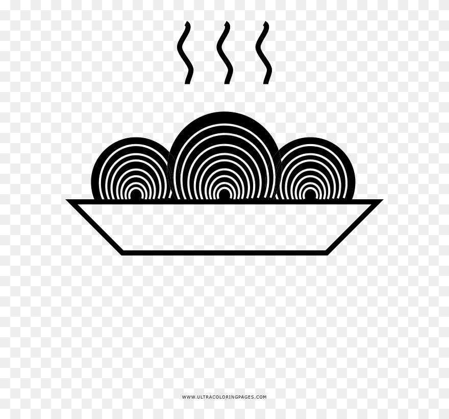 Spaghetti Coloring Page - Circle Clipart