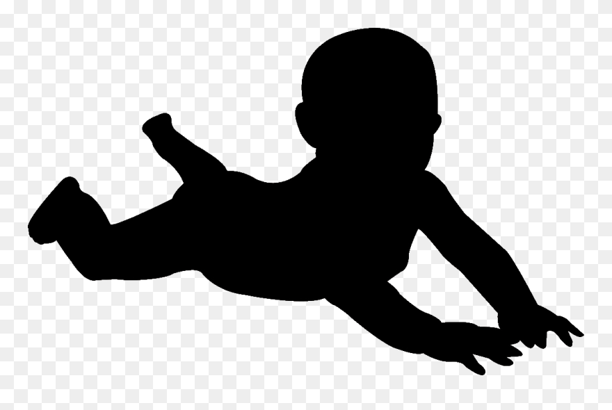 Silhouette Infant Clip Art - Transparent Baby Silhouette Clip Art - Png Download