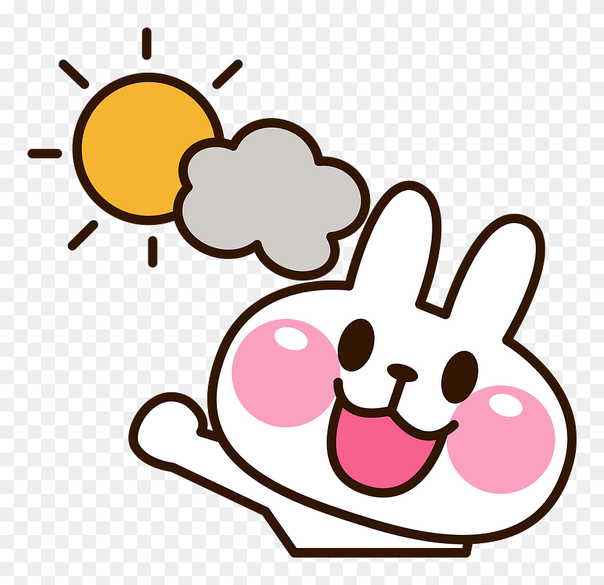 Rabbit Sunny Clipart - Illustration - Png Download