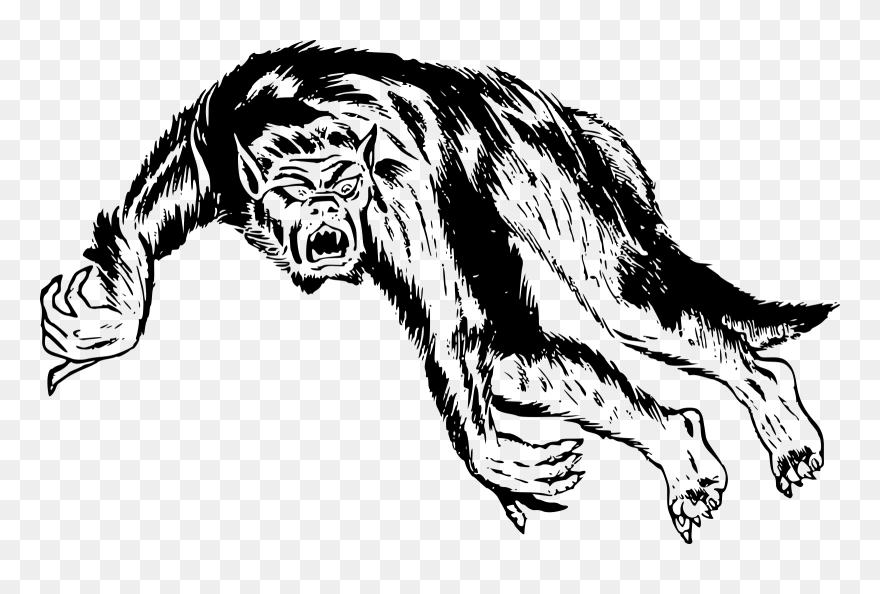 Werewolf Svg Clip Arts - Monster Png Black And White Transparent Png