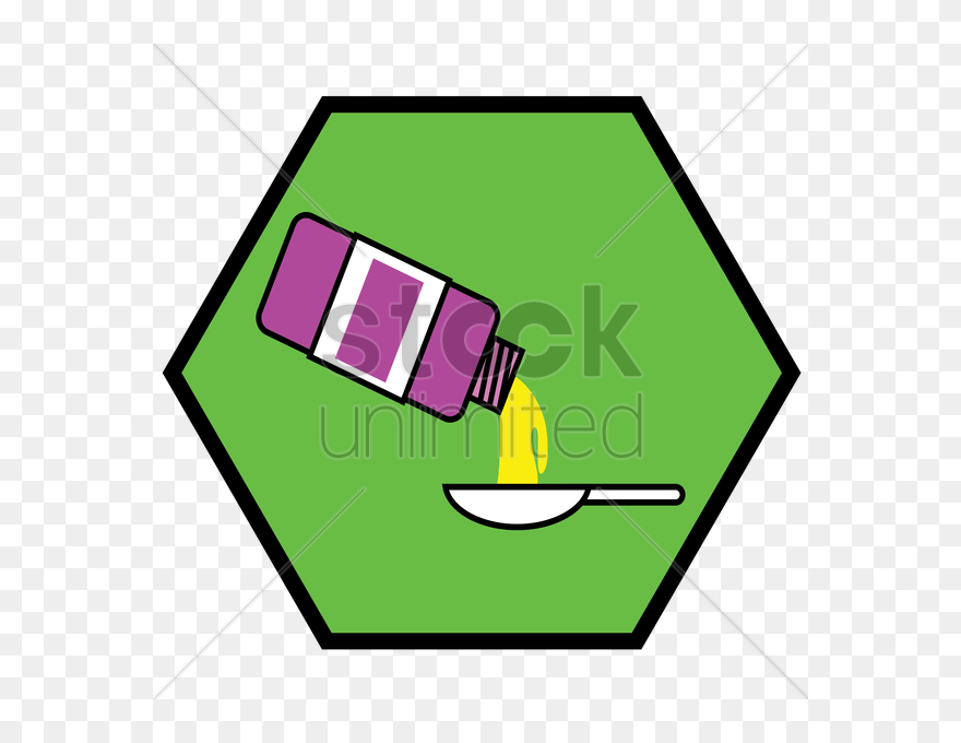Spoon Bottle Vector Clipart Graphics Bottle Pouring - Transparent Octagon - Png Download
